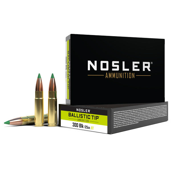 Nosler Ballistic Tip 300 AAC Blackout (7.62x35mm) Ammunition 125 Grain Polymer Tip Box of 20