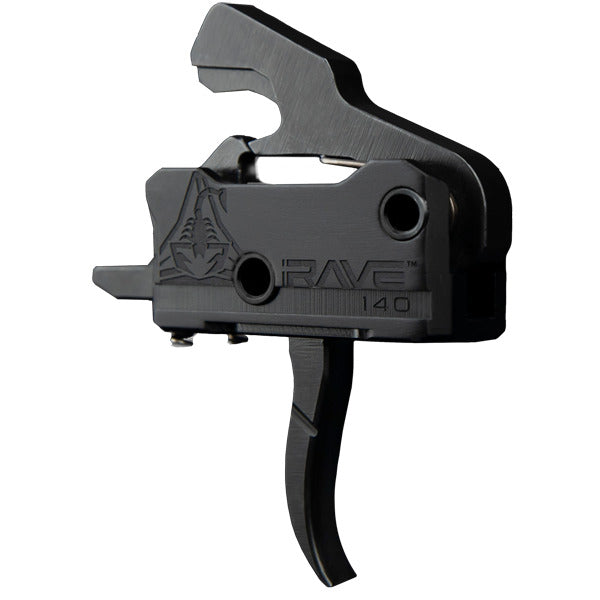Rise Armament Rave 140 Single Stage Trigger with Anti Walk Pins with Flat Shoe Black