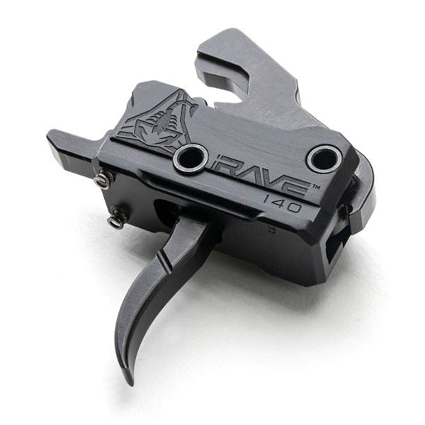 Rise Armament Rave 140 Single Stage Trigger with Anti Walk Pins with Flat Shoe Black