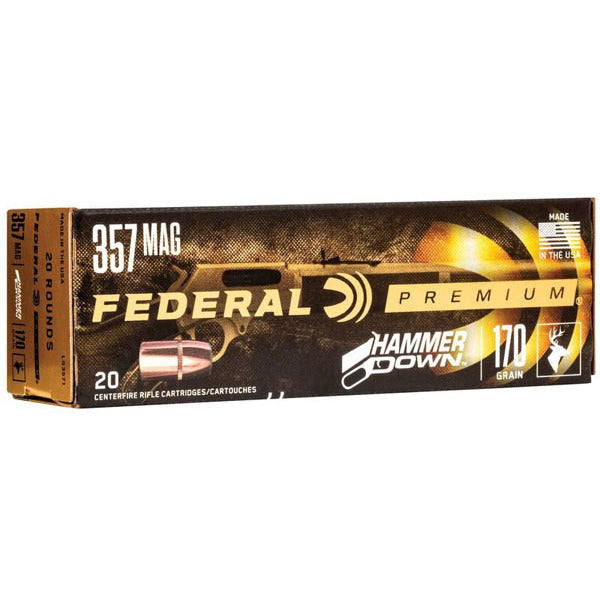 Federal Premium HammerDown 357 Magnum Ammunition 170 Grain Jacketed Hollow Point Box of 20