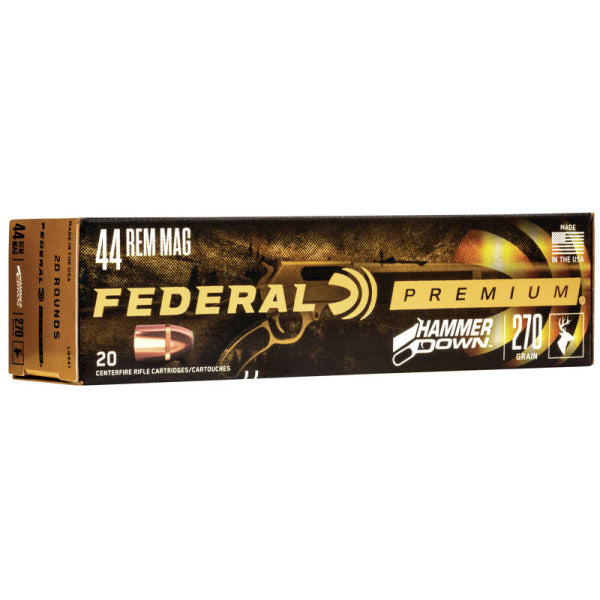 Federal Premium HammerDown 44 Remington Magnum Ammunition 270 Grain Bonded Jacketed Soft Point Box of 20