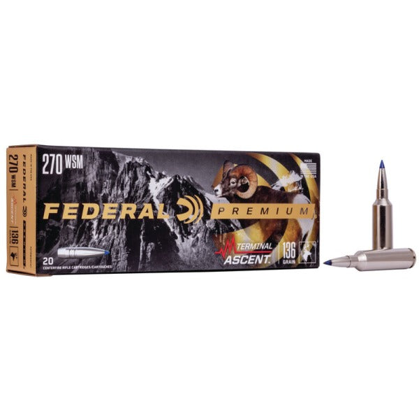 Federal Premium Terminal Ascent 270 WSM (Winchester Short Magnum) Ammunition 136 Grain Polymer Tip Box of 20