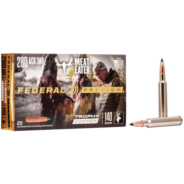 Federal Premium Trophy Copper 280 Ackley Improved Ammunition 140 Grain Polymer Tip Box of 20
