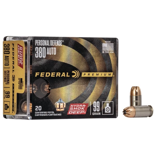 Federal Premium Personal Defense 380 ACP Ammunition 99 Grain Hollow Point Box of 20