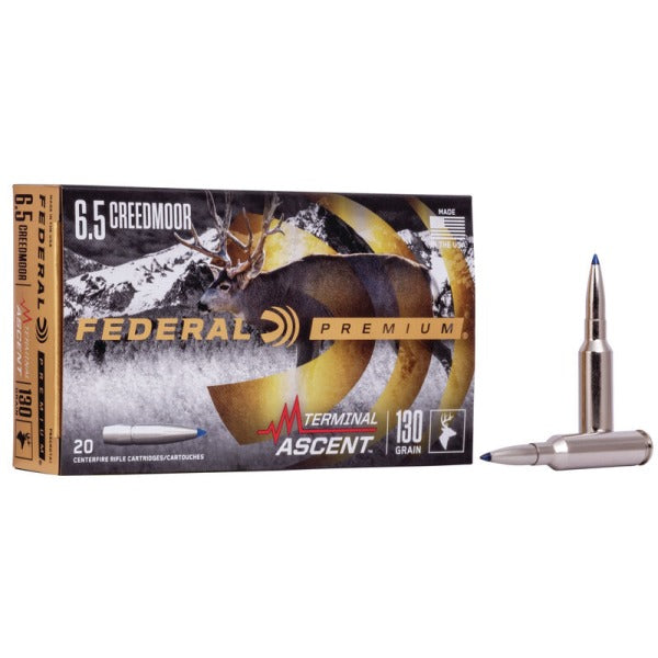 Federal Premium Terminal Ascent 6.5 Creedmoor Ammunition 130 Grain Polymer Tip Box of 20