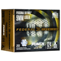 Federal Premium Personal Defense Punch 9mm Luger Ammunition 124 Grain Jacketed Hollow Point Box of 20