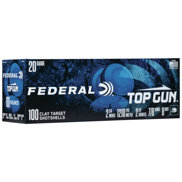 Federal Premium Top Gun 20 Gauge Ammunition 2-3/4" #8 7/8 oz 1210 fps Case of 200