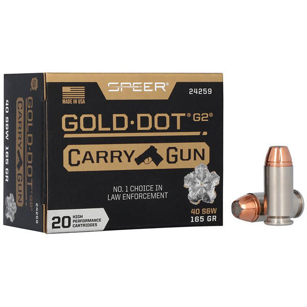 Speer 40 S&W Ammunition 165 Grain Hollow Point Box of 20