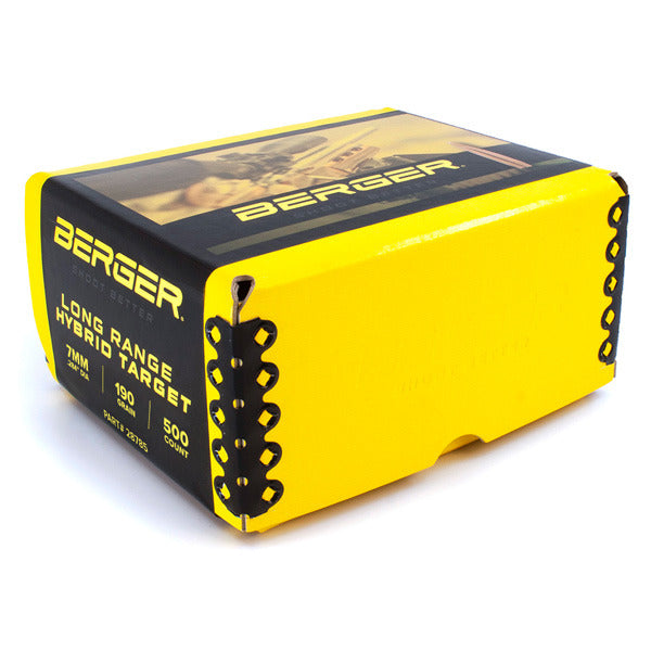Berger Long Range Hybrid Target 28 Caliber, 7mm (.284 Diameter) Bullets 190 grain Jacketed Hollow Point Box of 500