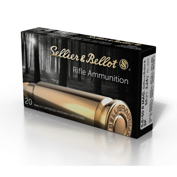 Sellier & Bellot 5.6×50mm Magnum Ammunition 50 Grain Jacketed Soft Point Box of 20