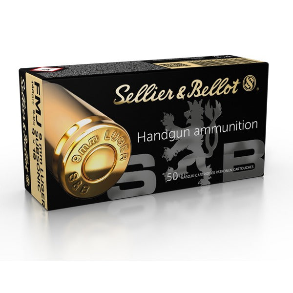 Sellier & Bellot 9mm Luger Ammunition 140 Grain Full Metal Jacket Box of 50