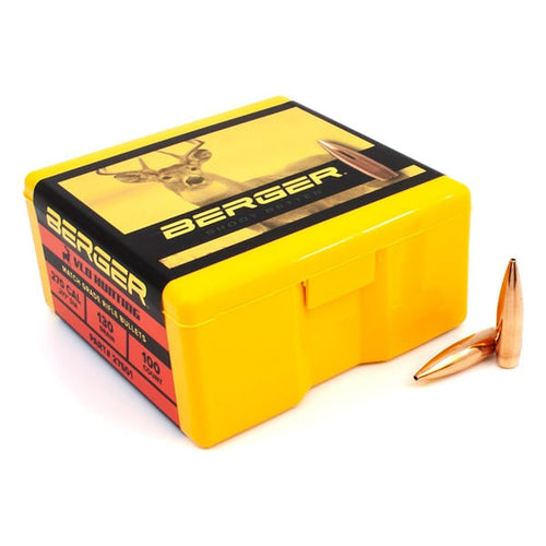 Berger VLD Hunting 277 Caliber, 6.8mm (.277 Diameter) Bullets 130 grain Boat Tail Hollow Point Box of 100