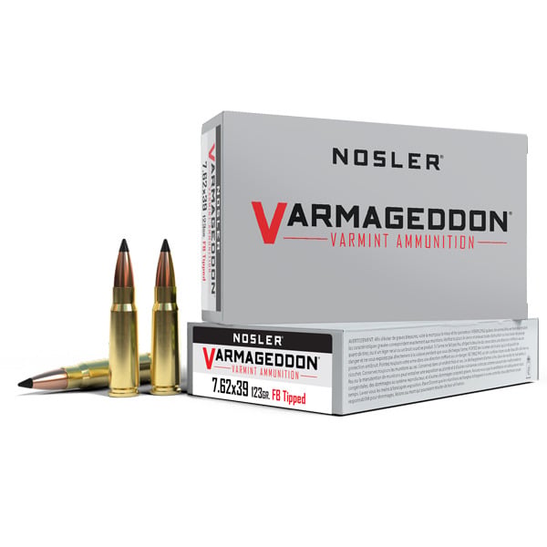 Nosler Varmageddon 7.62x39mm Ammunition 123 Grain Polymer Tip Box of 20