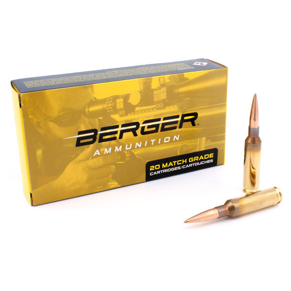 Berger Match Grade 6.5 Creedmoor Ammunition 144 Grain Hybrid Target Jacketed Hollow Point Box of 20