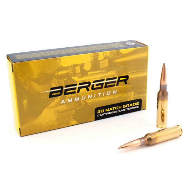 Berger Match Grade 6.5 Creedmoor Ammunition 153.5 Grain Hybrid Target Jacketed Hollow Point Box of 20