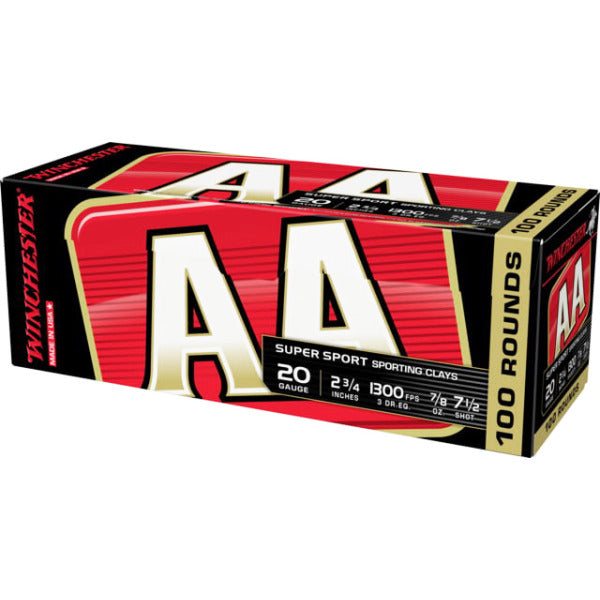 Winchester AA 20 Gauge Ammunition 2-3/4" #7.5 7/8 oz 1300 fps Case of 200