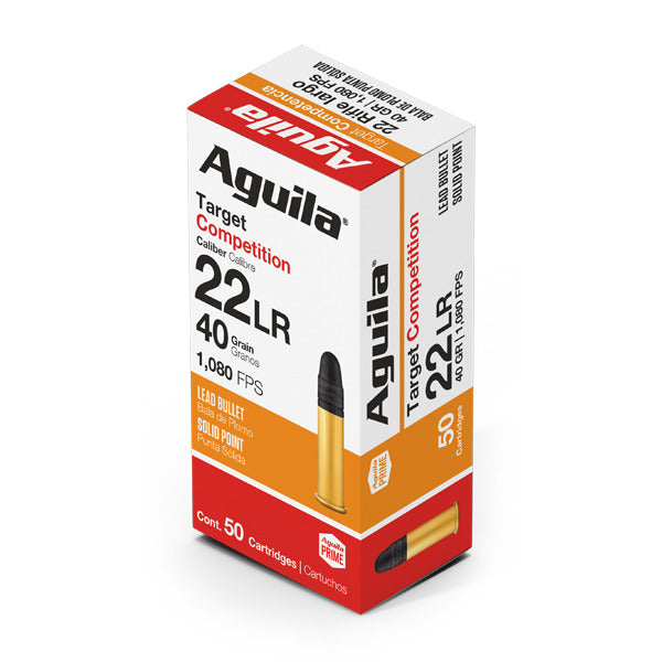 Aguila Target 22 Long Rifle Ammunition 40 Grain Lead Round Nose Box of 50