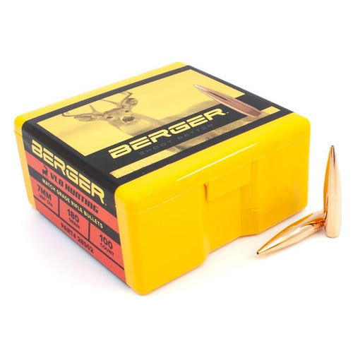 Berger VLD Hunting 28 Caliber, 7mm (.284 Diameter) Bullets 180 grain Boat Tail Hollow Point Box of 100