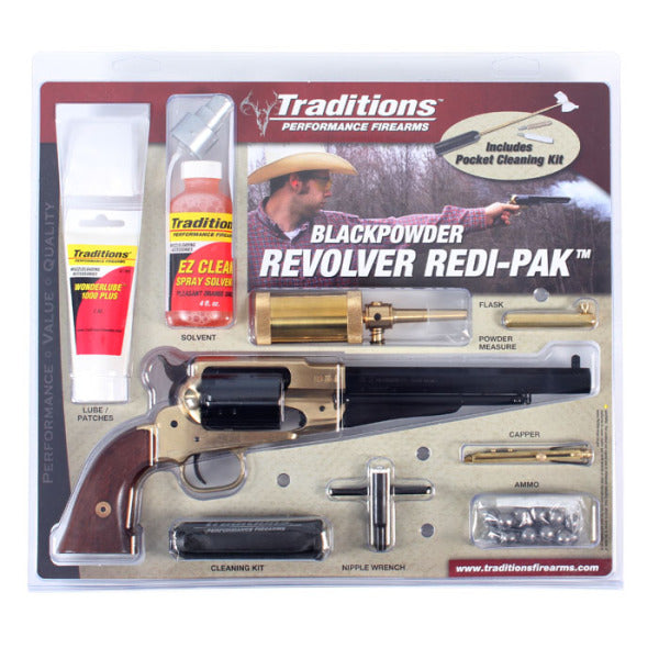 Traditions 1858 Army Redi-Pak Muzzle Loading Revolver Kit 44 Caliber with Brass Frame Walnut