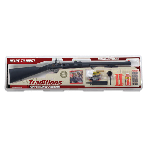 Traditions Deerhunter Redi-Pak Flintlock Rifle Kit 50 Caliber Black