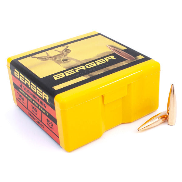 Berger VLD Hunting 28 Caliber, 7mm (.284 Diameter) Bullets 140 grain Boat Tail Hollow Point Box of 100