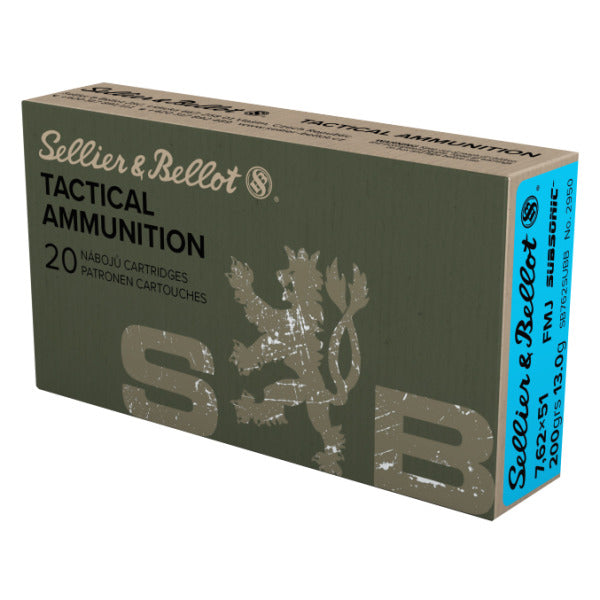 Sellier & Bellot 7.62x51mm NATO Ammunition 200 Grain Full Metal Jacket Box of 20
