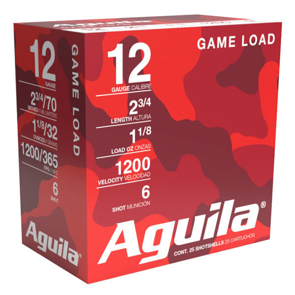 Aguila Game Load 12 Gauge Ammunition 2-3/4" #6 1-1/8 oz 1200 fps Box of 25