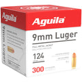 Aguila 9mm Luger Ammunition 124 Grain Full Metal Jacket Box of 300