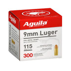 Aguila 9mm Luger Ammunition 115 Grain Full Metal Jacket Box of 300