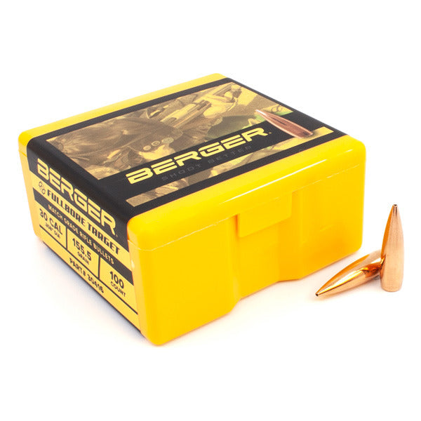 Berger Fullbore Target 30 Caliber (.308 Diameter) Bullets 155.5 grain Boat Tail Hollow Point Box of 100