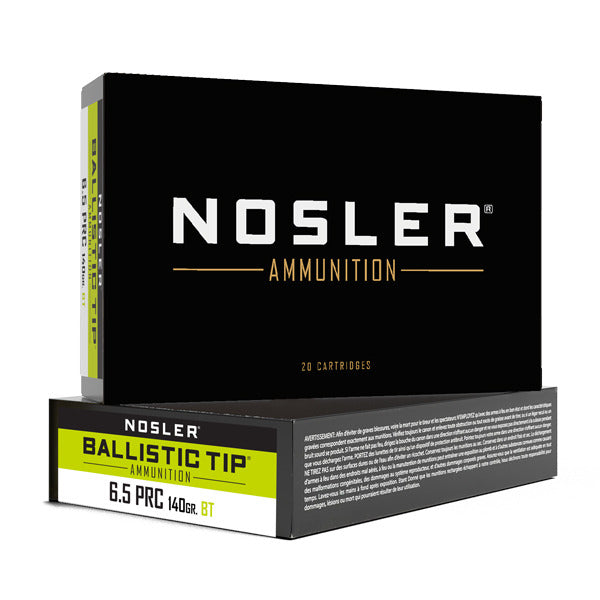 Nosler Ballistic Tip 6.5 PRC Ammunition 140 Grain Polymer Tip Box of 20
