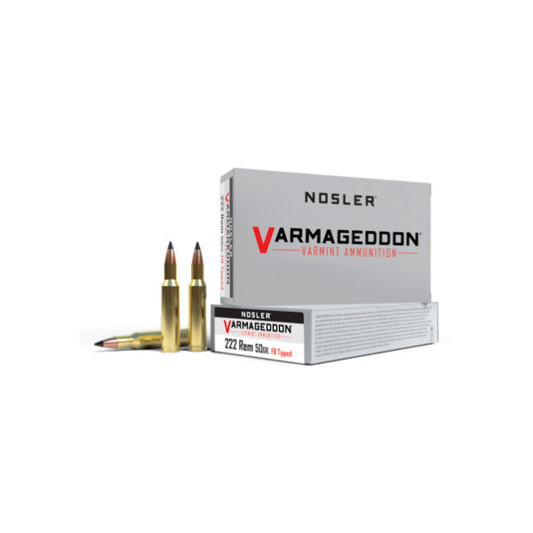 Nosler Varmageddon 222 Remington Ammunition 50 Grain Polymer Tip Box of 20