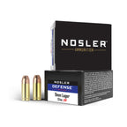 Nosler Defense 9mm Luger +P Ammunition 124 Grain Jacketed Hollow Point Box of 20