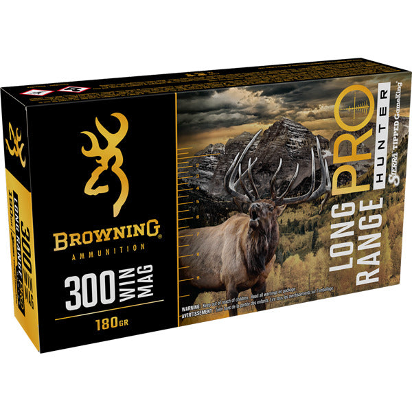 Browning Long Range Pro Hunter 300 Winchester Magnum Ammunition 180 Grain Sierra Tipped GameKing Polymer Tip Box of 20