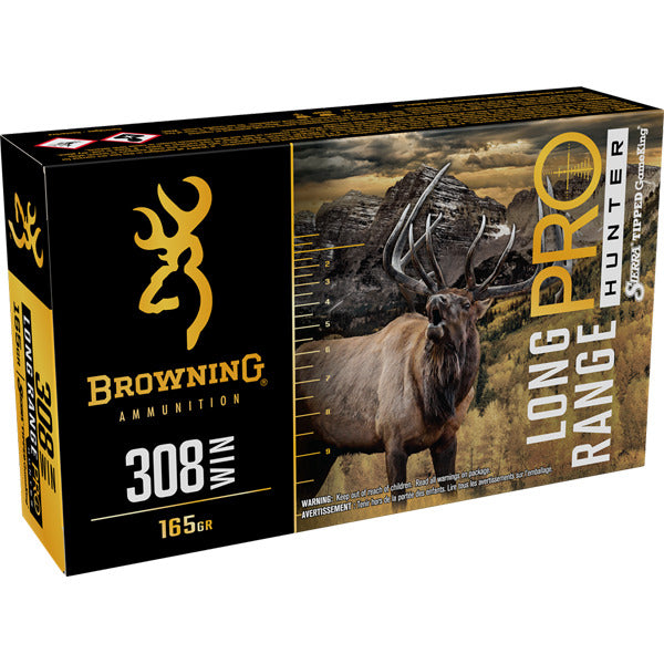 Browning Long Range Pro Hunter 308 Winchester Ammunition 165 Grain Sierra Tipped GameKing Polymer Tip Box of 20
