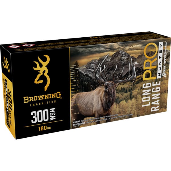 Browning Long Range Pro Hunter 300 WSM (Winchester Short Magnum) Ammunition 180 Grain Sierra Tipped GameKing Polymer Tip Box of 20