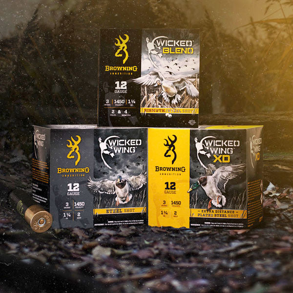 Browning Wicked Blend 12 Gauge Ammunition 3-1/2" #2, 4 1-1/2 oz 1450 fps Bismuth/Steel Box of 25