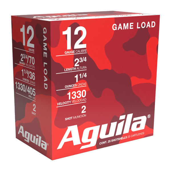 Aguila 12 Gauge Ammunition 2-3/4" #2 1330 fps Box of 25