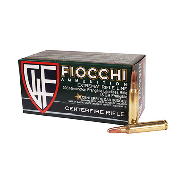 Fiocchi Extrema 223 Remington Ammunition 45 Grain Boat Tail Hollow Point Box of 50