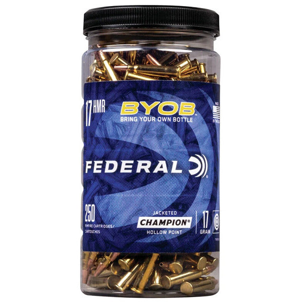 Federal Premium BYOB 17 Hornady Magnum Rimfire (HMR) Ammunition 17 Grain Jacketed Hollow Point Box of 250