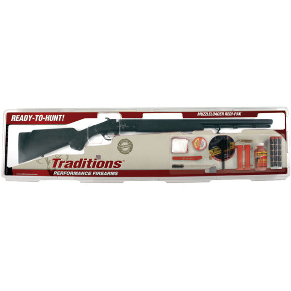 Traditions Buckstalker XT Redi-Pak Muzzle Loading Rifle Kit 50 Caliber Black
