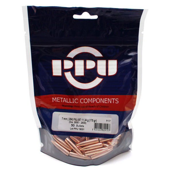 Prvi Partizan 28 Caliber, 7mm (.284 Diameter) Bullets 175 grain Full Metal Jacket Bag of 50