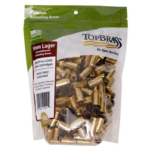Top Brass 9mm Luger Brass Bag of 250