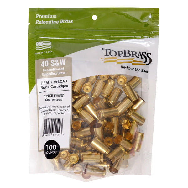 Top Brass 40 S&W Brass Bag of 100