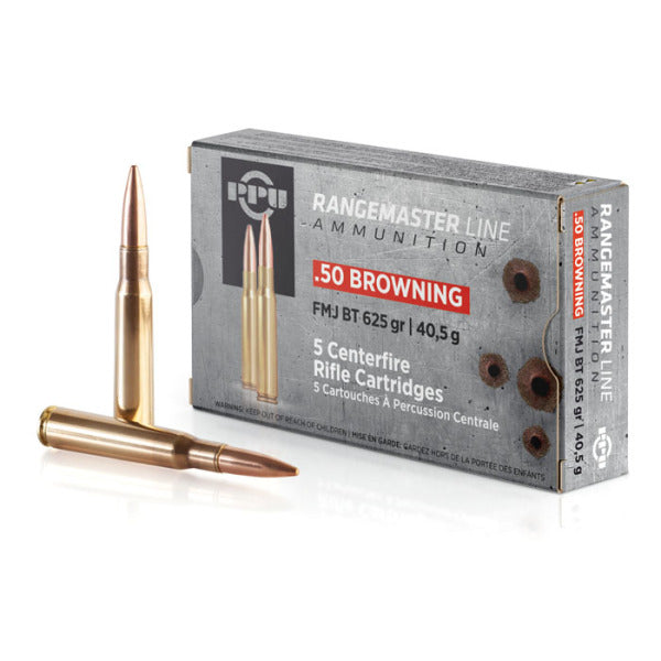 Prvi Partizan 50 BMG (12.7x99mm NATO) Ammunition 625 Grain Full Metal Jacket Box of 5