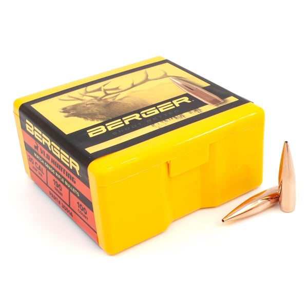 Berger VLD Hunting 30 Caliber (.308 Diameter) Bullets 190 grain Boat Tail Hollow Point Box of 100