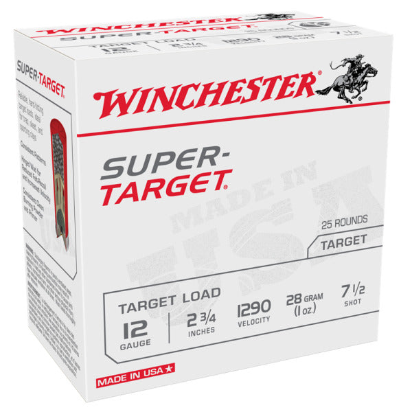 Winchester Super Target 12 Gauge Ammunition 2-3/4" #7.5 1 oz 1290 fps Case of 250