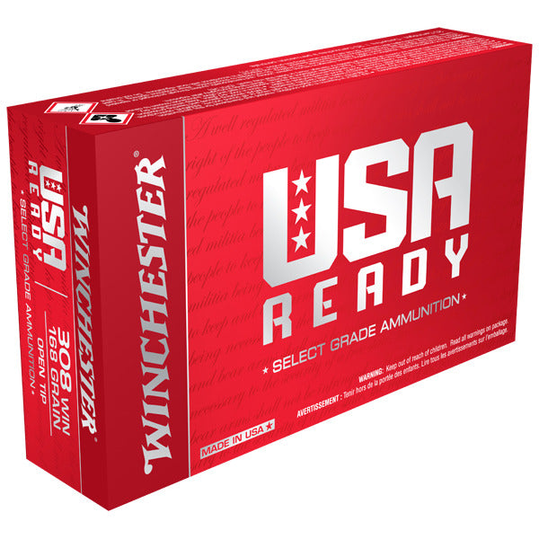 Winchester USA Ready 308 Winchester Ammunition 168 Grain Full Metal Jacket Box of 20