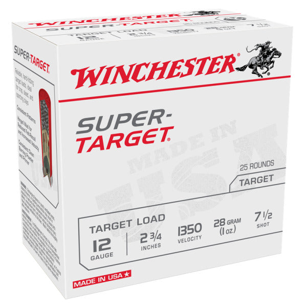 Winchester Super Target 12 Gauge Ammunition 2-3/4" #7.5 1 oz 1350 fps Case of 250