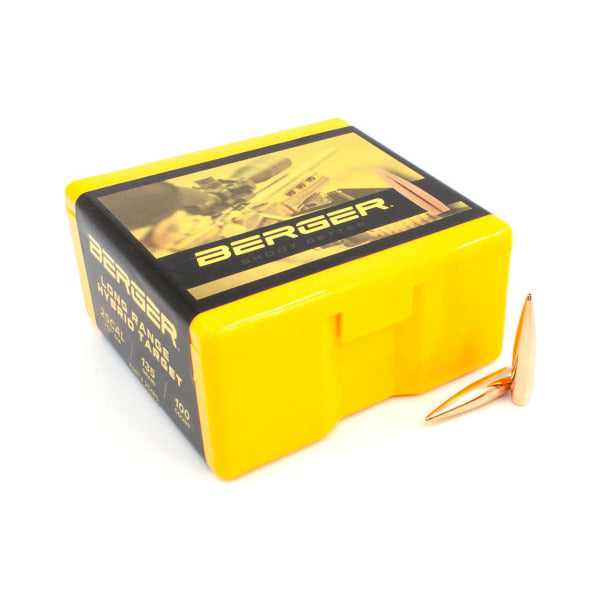 Berger Long Range Hybrid Target 25 Caliber (.257 Diameter) Bullets 135 grain Boat Tail Hollow Point Box of 100